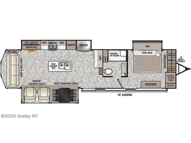 2022 Forest River Cedar Creek Cottage 40CRS floorplan image