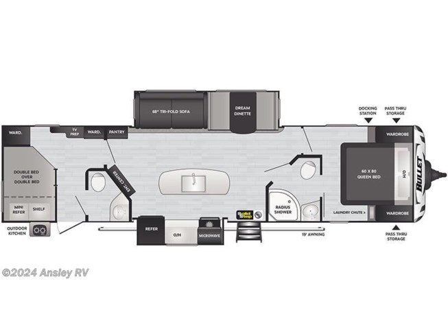 2022 Keystone Bullet 330BHS floorplan image
