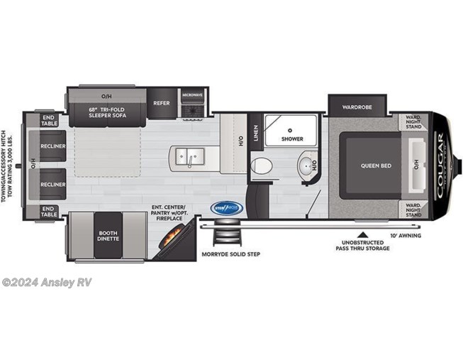 2022 Keystone Cougar Half-Ton 27SGS floorplan image