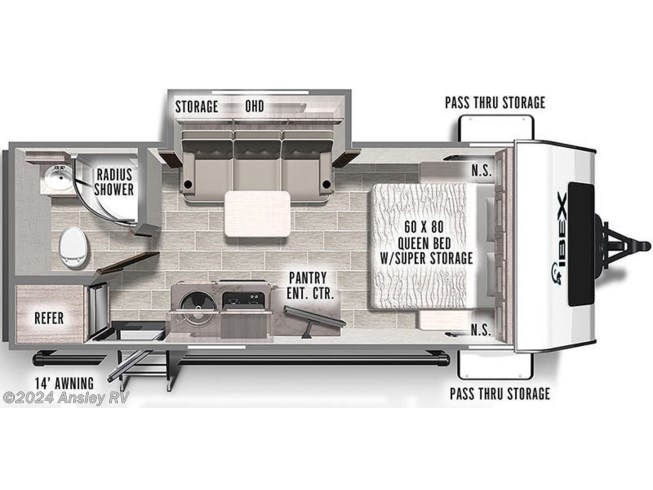 2022 Forest River IBEX 19QBS floorplan image