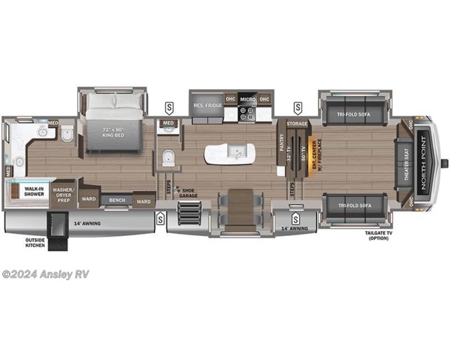 2023 Jayco North Point 382FLRB floorplan image