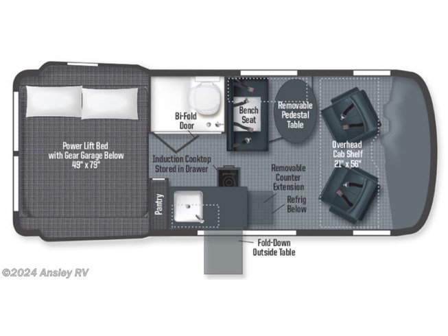 2023 Winnebago Revel 44E floorplan image