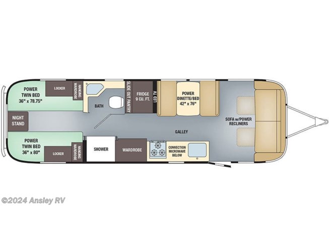 2018 Airstream Classic 30RB Twin floorplan image