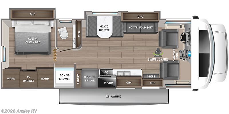 Floorplan of 2024 Jayco Greyhawk 29MV