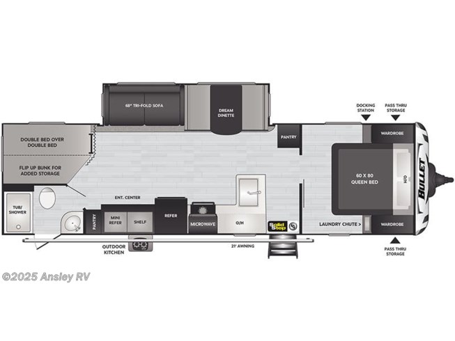 2023 Keystone Bullet East 290BHS floorplan image
