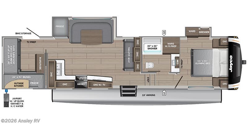 Floorplan of 2025 Jayco Eagle HT 31QCD