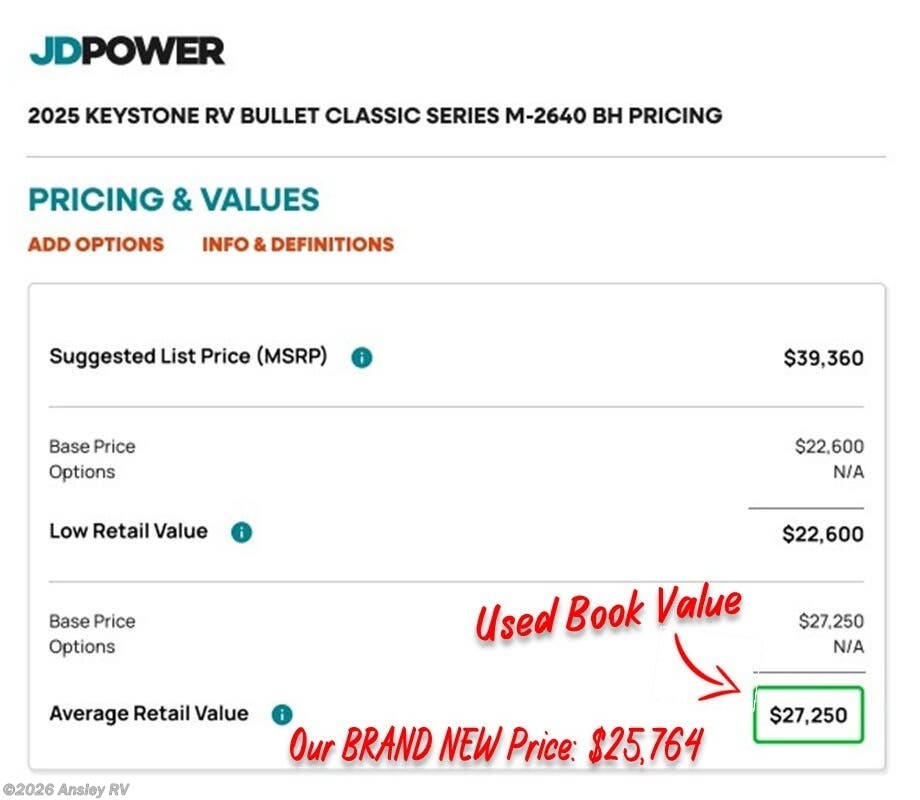 2025 Keystone Bullet Classic 2640BH - New Travel Trailer for sale by Ansley RV in Duncansville, Pennsylvania