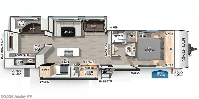 2025 Forest River Cherokee Wolf Den 304SR - New Travel Trailer for sale by Ansley RV in Duncansville, Pennsylvania