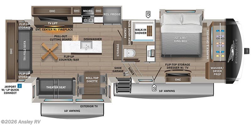 Floorplan of 2026 Jayco Pinnacle 32RLTS