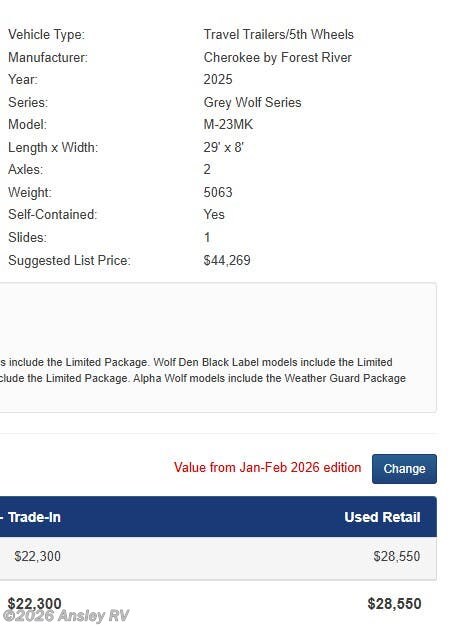 2025 Forest River Cherokee Grey Wolf 23MK - New Travel Trailer For Sale by Ansley RV in Duncansville, Pennsylvania features Smoke Detector, Skylight, Surround Sound System, Outside Kitchen, Microwave