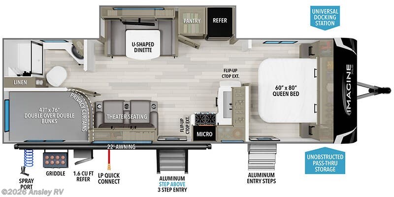Floorplan of 2025 Grand Design Imagine XLS 25DBE