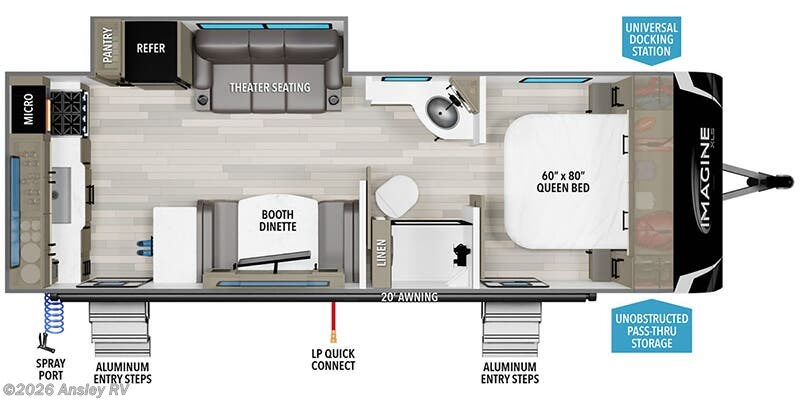 Floorplan of 2025 Grand Design Imagine XLS 23LDE