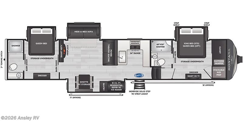 Floorplan of 2026 Keystone Montana 3915TB