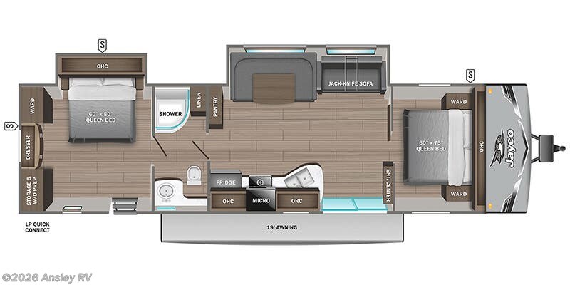Floorplan of 2026 Jayco Jay Flight SLX 380DQS