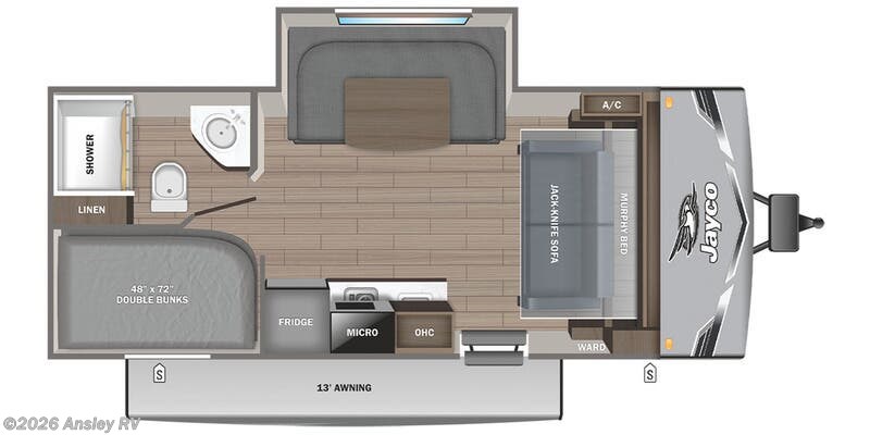 Floorplan of 2026 Jayco Jay Flight SLX 197MB