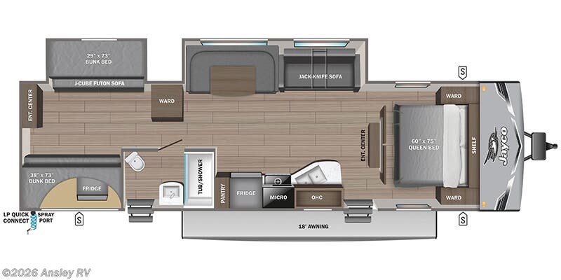 Floorplan of 2026 Jayco Jay Flight SLX 321BDS