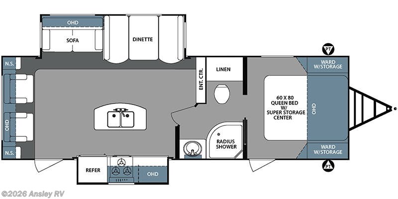 Floorplan of 2017 Forest River Surveyor 265RLDS