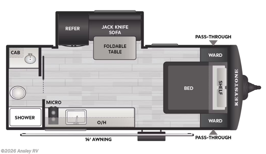 2026 Keystone Bullet Classic 18RBC - New Travel Trailer For Sale by Ansley RV in Duncansville, Pennsylvania