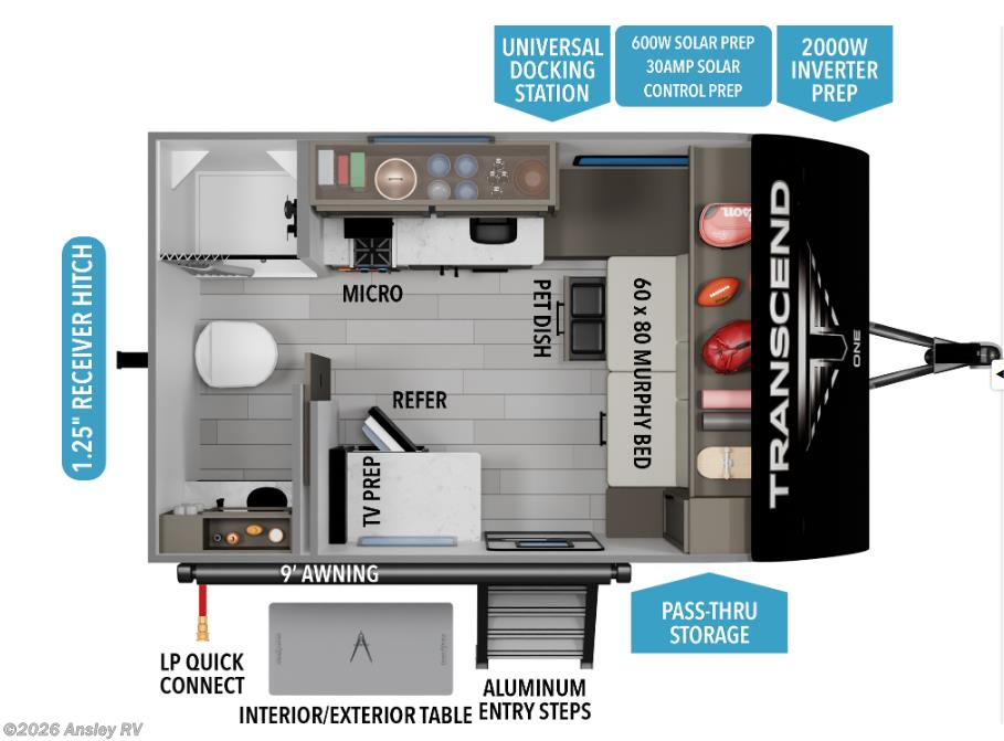 2026 Grand Design Transcend One 131DL - New Travel Trailer For Sale by Ansley RV in Duncansville, Pennsylvania