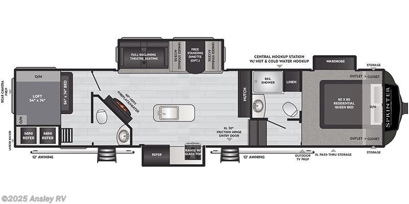Floorplan of 2022 Keystone Sprinter 35BH