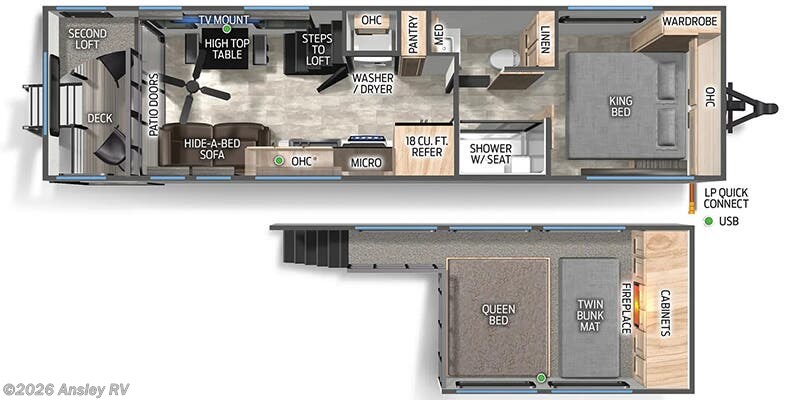 Floorplan of 2026 Forest River Cherokee Timberwolf 20OG