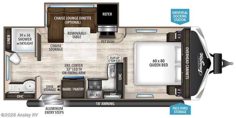 Floorplan of 2018 Grand Design Imagine 2150RB
