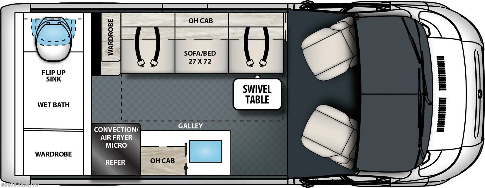 2026 Coachmen Pixel 1.8RB - New Class B For Sale by Ansley RV in Duncansville, Pennsylvania features Refrigerator, Water Heater, Microwave, Batteries, Screen Door