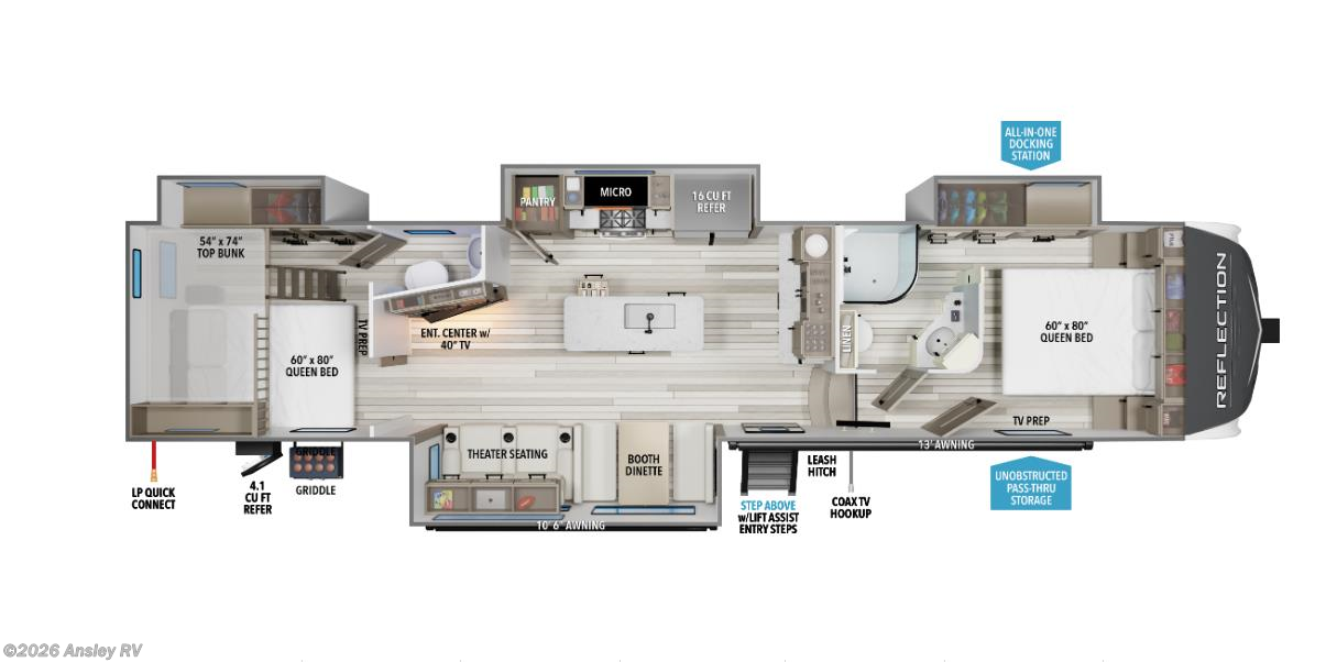 Floorplan of 2026 Grand Design Reflection 362TBS