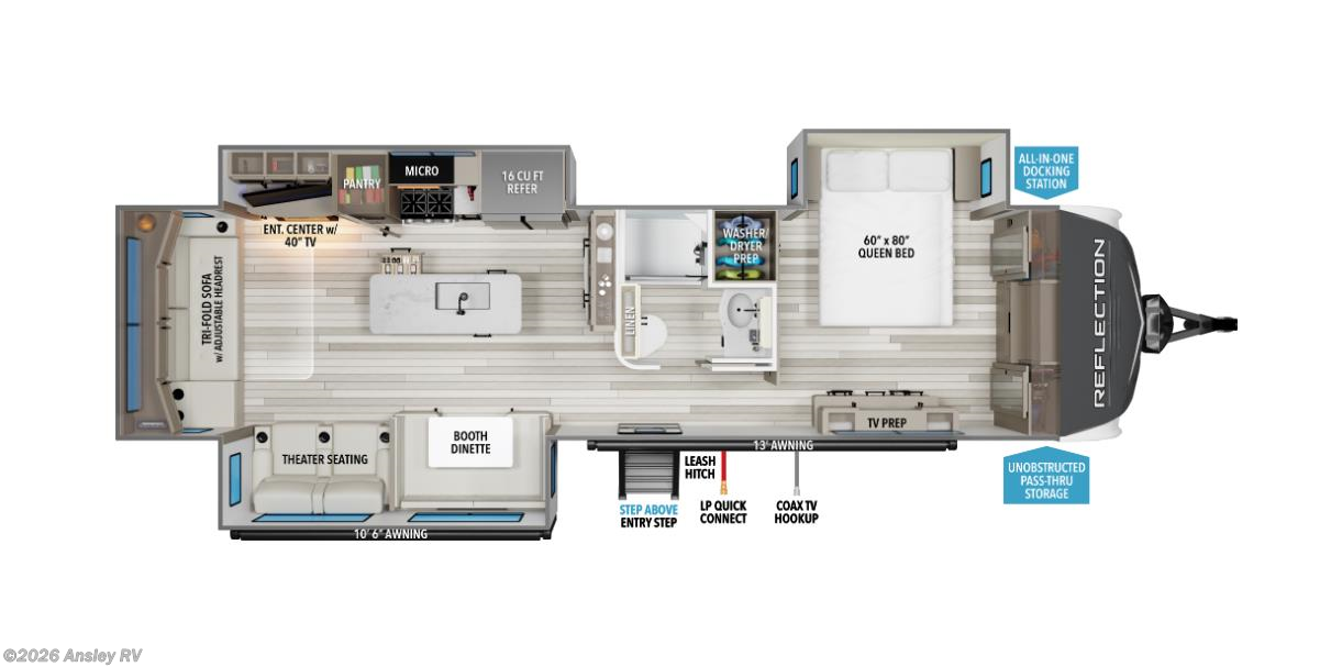 Floorplan of 2026 Grand Design Reflection 345RLTS