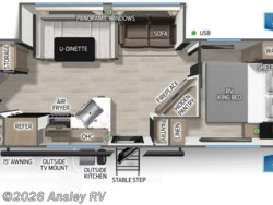 Stock Image for 2026 Forest River 26KF (options and colors may vary) 2027 Forest River Cherokee Grey Wolf 26KF - New Travel Trailer for sale by Ansley RV in Duncansville, Pennsylvania