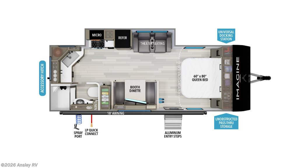 Stock Image for 2026 Grand Design 22MLE (options and colors may vary)