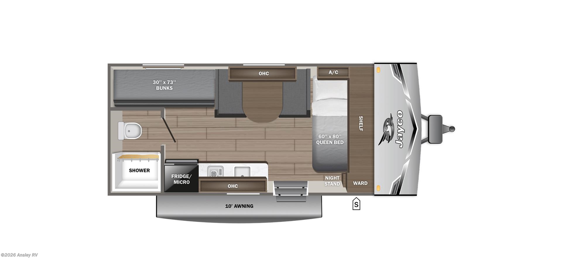 Floorplan of 2026 Jayco Jay Flight SLX 170BHW
