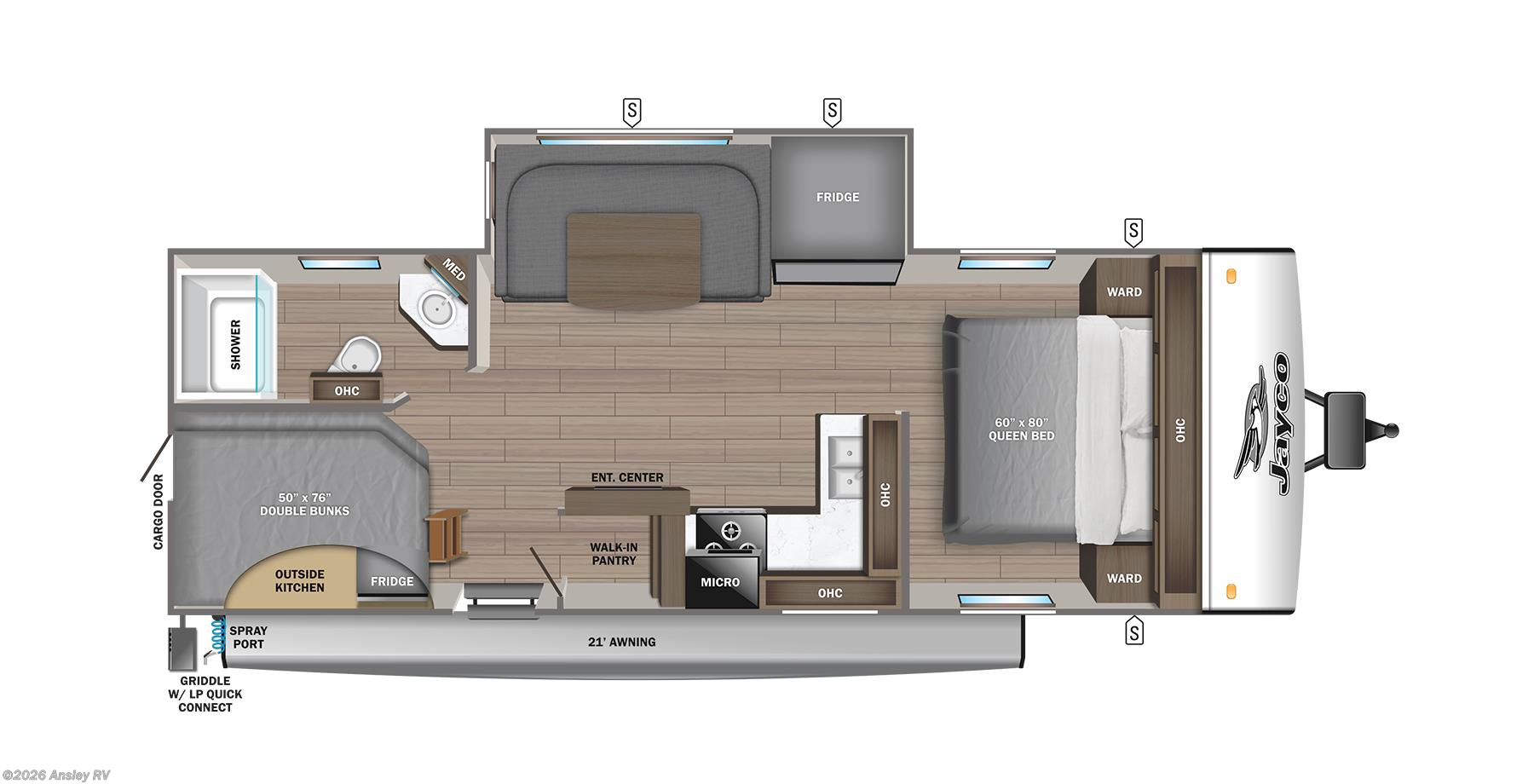 Floorplan of 2024 Jayco Jay Feather 24BH