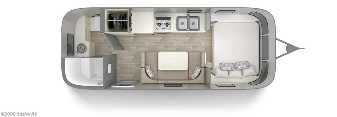 Floorplan of 2024 Airstream Bambi 22FB