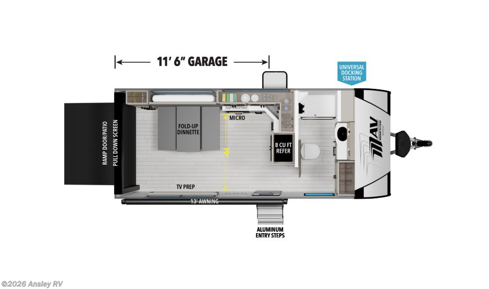 Stock Image for 2026 Grand Design 17MAV (options and colors may vary)
