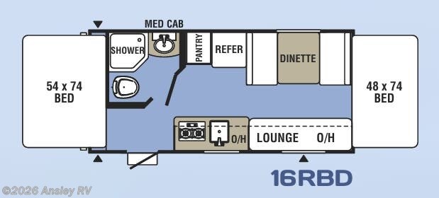 Floorplan of 2019 Coachmen Clipper 16RBD