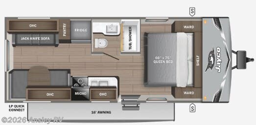 Floorplan of 2025 Jayco Jay Flight SLX 210QB