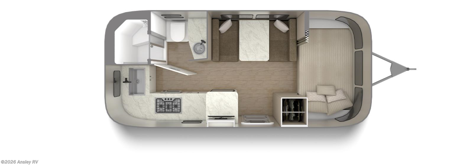 Floorplan of 2026 Airstream Caravel 20FB