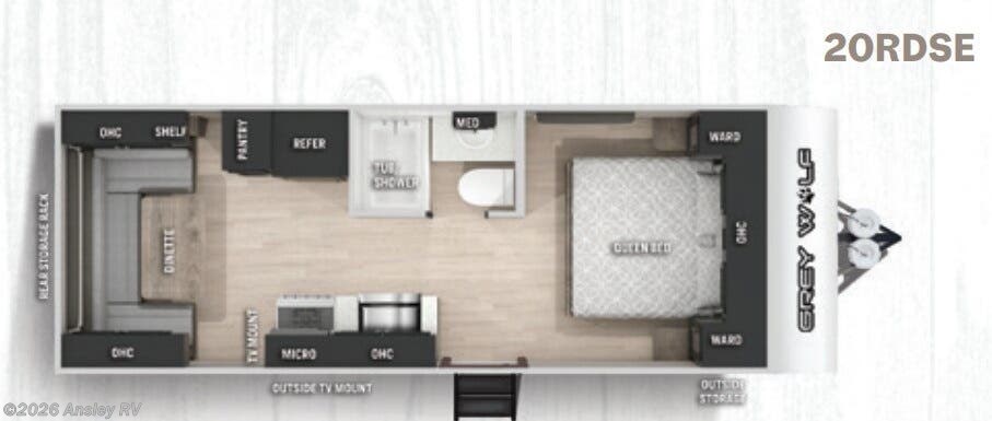 Floorplan of 2021 Forest River Cherokee Grey Wolf 20RDSE