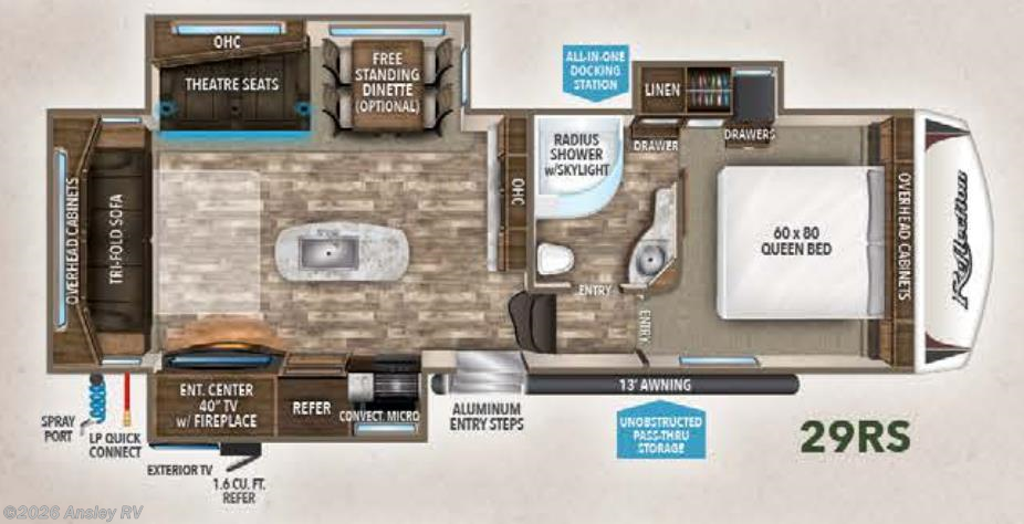 Floorplan of 2018 Grand Design Reflection 29RS