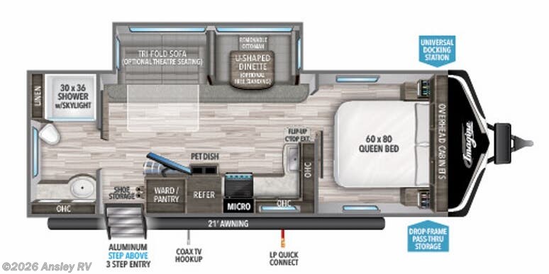 Stock Image for 2021 Grand Design 2600RB (options and colors may vary)