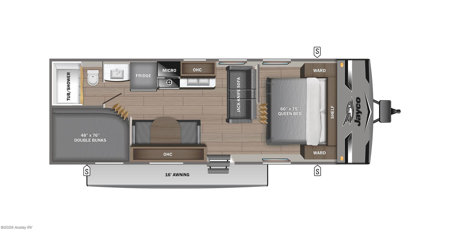 Floorplan of 2023 Jayco Jay Flight 264BH