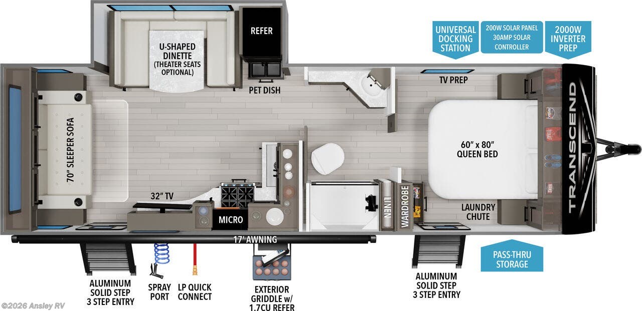 Floorplan of 2026 Grand Design Transcend 245RLT