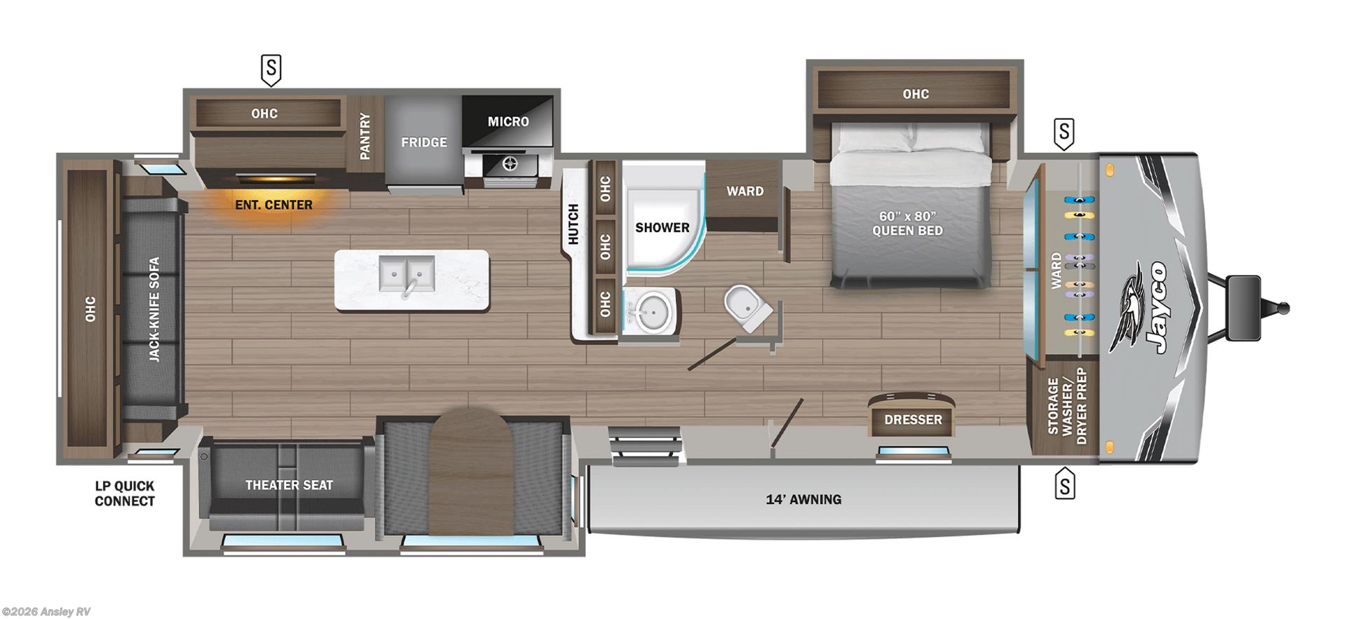 Floorplan of 2026 Jayco Jay Flight SLX 334RTS