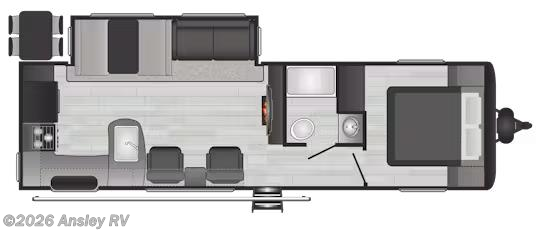 Floorplan of 2021 Keystone Hideout 28RKS
