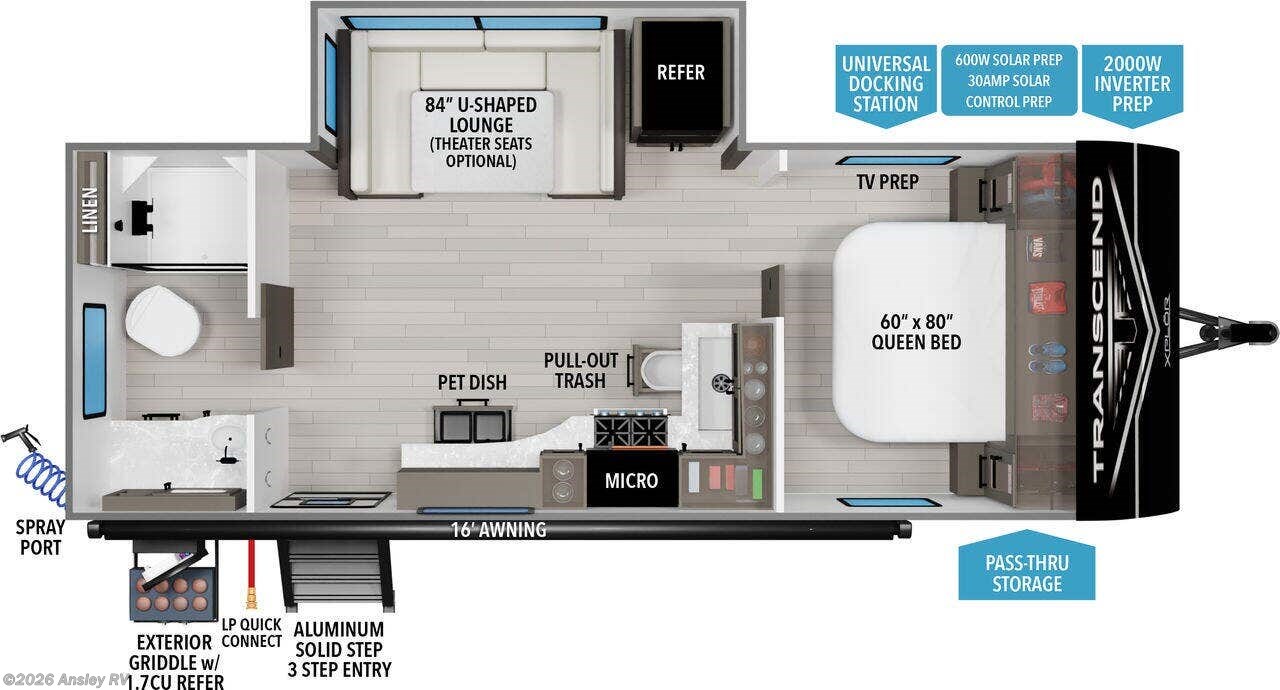 Floorplan of 2027 Grand Design Transcend Xplor 22RBX