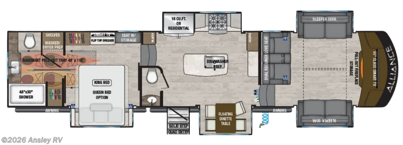 Floorplan of 2022 Alliance RV Paradigm 385FL