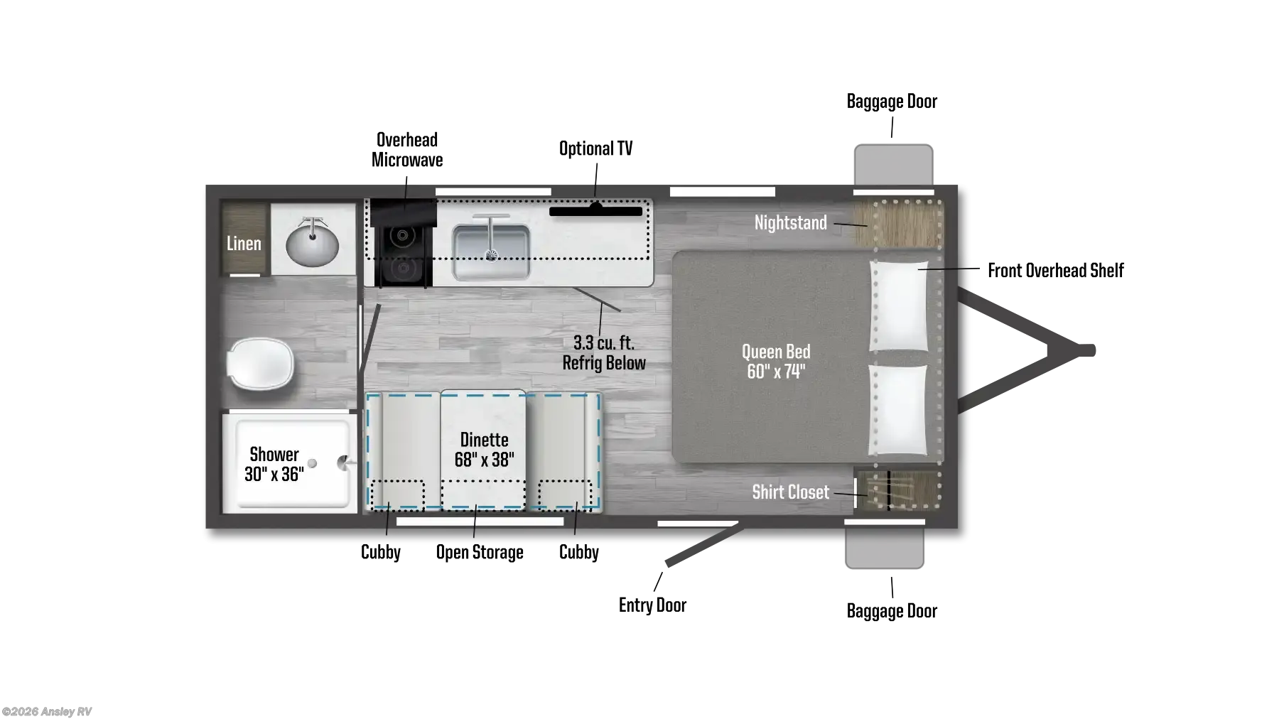 Floorplan of 2025 Winnebago Access 15RB