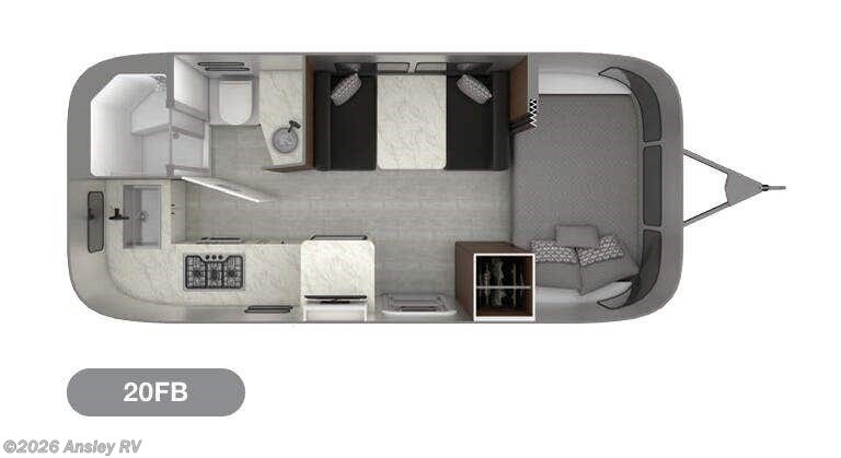 Floorplan of 2022 Airstream Caravel 20FB