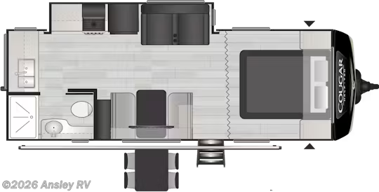 Floorplan of 2021 Keystone Cougar Half-Ton 22MLS